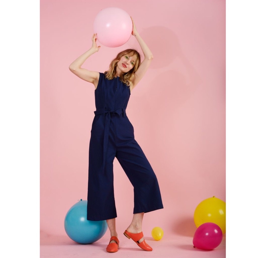 MEG NYC - Lissette Sleeveless Jumpsuit Navy, XS